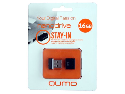 USB Флеш QUMO 16GB Nano Black